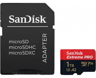 Карта памяти microSD 1 TB SanDisk Extreme PRO + SD адаптер (SDSQXCD-1T00-GN6MA) 