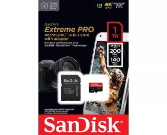 Карта памяти microSD 1 TB SanDisk Extreme PRO + SD адаптер (SDSQXCD-1T00-GN6MA) 
