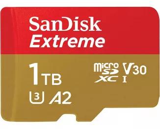 Карта памяти microSD 1 TB SanDisk Extreme RescuePRO Deluxe + SD адаптер (SDSQXAV-1T00-GN6MA)