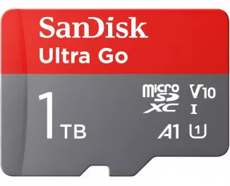 Карта пам'яті microSD 1 TB SanDisk Ultra Go UHS-1 A1 class 10 + SD адаптер (SDSQUVC-1T00-GZ6MA)