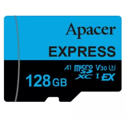 Карта пам'яті microSD 128Gb Apacer Express UHS-I U3 V30 A1 Class 10 (AP128GMCEXG3X17-RA) Карта пам'яті microSD 128Gb Apacer Express UHS-I U3 V30 A1 Class 10 (AP128GMCEXG3X17-RA)