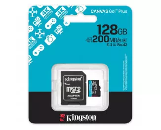 Карта памяти microSD 128Gb Kingston Canvas Go! Plus C10 UHS-I U3 A2 V30 + SD-адаптер (SDCG4/128GB)