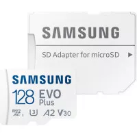 Карта памяти microSD 128Gb Samsung EVO Plus Class 10 UHS-I U3 V30 A2 + SD адаптер (MB-MC128KA/EU)