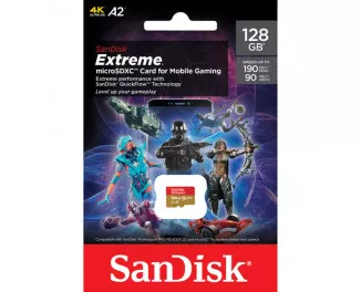 Карта памяти microSD 128Gb SanDisk Extreme For Mobile Gaming A2 128Gb class 10 V30 (SDSQXAA-128G-GN6GN)