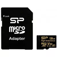 Карта памяти microSD 128Gb Silicon Power High Endurance C10 A1 UHS-I + SD адаптер (SP128GBSTXDV3V1HSP)