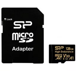 Карта памяти microSD 128Gb Silicon Power High Endurance C10 A1 UHS-I + SD адаптер (SP128GBSTXDV3V1HSP)