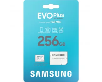 Карта пам'яті microSD 256 Gb Samsung EVO Plus Class 10 UHS-I U3 + SD адаптер (MB-MC256SA)