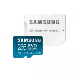 Карта памяти microSD 256 Gb Samsung EVO Select UHS-I U3 V30 A2 + SD адаптер (MB-ME256KA)