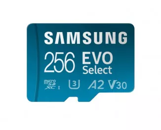 Карта пам'яті microSD 256 Gb Samsung EVO Select UHS-I U3 V30 A2 + SD адаптер (MB-ME256KA)