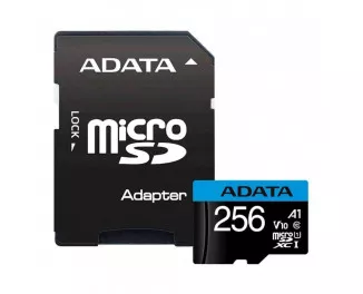 Карта памяти microSD 256Gb ADATA Premier + SD Adapter (AUSDX256GUICL10A1-RA1)