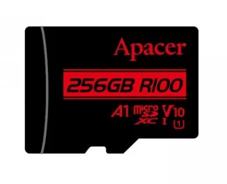 Карта памяти microSD 256Gb Apacer class 10 V10 A1 + SD адаптер (AP256GMCSX10UB-R)