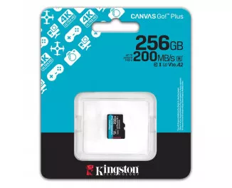 Карта памяти microSD 256Gb Kingston Canvas Go! Plus C10 UHS-I U3 A2 V30 (SDCG4/256GBSP)