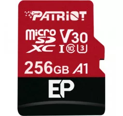 Карта памяти microSD 256Gb Patriot EP Series UHS-I U3 V30 A1 EP + SD адаптер (PEF256GEP31MCX)