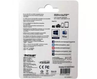 Карта памяти microSD 256Gb Patriot EP Series UHS-I U3 V30 A1 EP + SD адаптер (PEF256GEP31MCX)