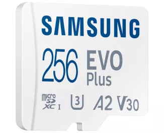 Карта памяти MicroSD 256Gb Samsung EVO Plus Class 10 UHS-I U3 V30 A2 + SD адаптер (MB-MC256KA/EU)