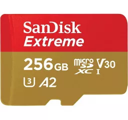 Карта памяти microSD 256Gb SanDisk Extreme + SD адаптер (SDSQXAV-256G-GN6MA)