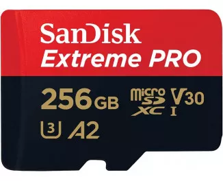 Карта памяти microSD 256Gb SanDisk Extreme Pro UHS-I U3 + SD адаптер (SDSQXCD-256G-GN6MA)