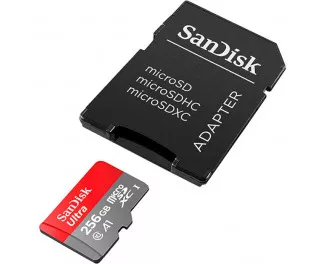 Карта памяти microSD 256Gb SanDisk Ultra A1 class 10 + SD адаптер (SDSQUAC-256G-GN6MN)