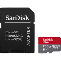 Карта памяти microSD 256Gb SanDisk Ultra A1 Class 10 UHS-I + SD адаптер (SDSQUAC-256G-GN6MA)