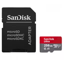 Карта памяти microSD 256Gb SanDisk Ultra A1 Class 10 UHS-I + SD адаптер (SDSQUAC-256G-GN6MA)