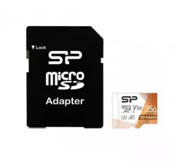Карта памяти microSD 256Gb Silicon Power Superior Color + SD адаптер (SP256GBSTXDU3V20AB)