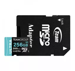 Карта пам'яті microSD 256Gb Team Ultra UHS-I/U3 Class 10 + SD адаптер (TULMSDX256GIA2V3022503) Карта пам'яті microSD 256Gb Team Ultra UHS-I/U3 Class 10 + SD адаптер (TULMSDX256GIA2V3022503)