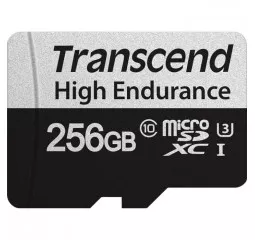Карта памяти microSD 256Gb Transcend High Endurance class 10 UHS-I U3 + SD адаптер (TS256GUSD350V)