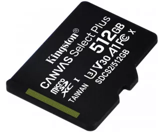 Карта пам'яті microSD 512Gb Kingston Canvas Select Plus class 10 UHS-I U3 V30 A1 (SDCS2/512GBSP)