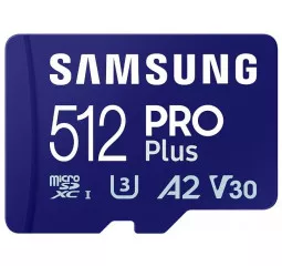 Карта памяти microSD 512GB Samsung Pro Plus 10 UHS-I V30 U3 A2 + SD-adapter (MB-MD512SA/EU)