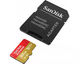Карта пам'яті microSD 512Gb SanDisk Extreme class 10 V30 U3 A2 + SD адаптер (SDSQXAV-512G-GN6MA)