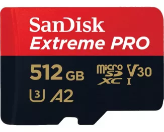 Карта памяти microSD 512Gb SanDisk Extreme PRO + SD адаптер (SDSQXCD-512G-GN6MA)