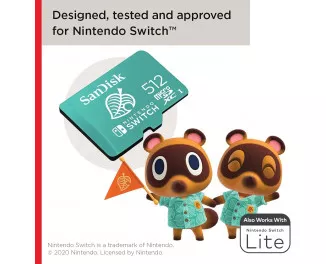 Карта памяти microSD 512Gb SanDisk for Nintendo Switch (SDSQXAO-512G-GNCZN)