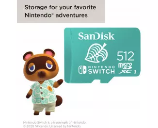 Карта памяти microSD 512Gb SanDisk for Nintendo Switch (SDSQXAO-512G-GNCZN)