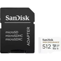 Карта памяти microSD 512Gb SanDisk High Endurance UHS-1 U3 class 10 V30 + SD адаптер (SDSQQNR-512G-GN6IA)