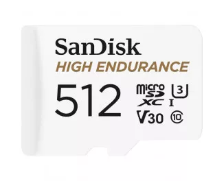 Карта памяти microSD 512Gb SanDisk High Endurance UHS-1 U3 class 10 V30 + SD адаптер (SDSQQNR-512G-GN6IA)