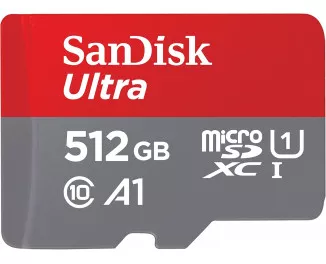 Карта памяти microSD 512Gb SanDisk Ultra A1 class 10 + SD адаптер (SDSQUAC-512G-GN6MN)