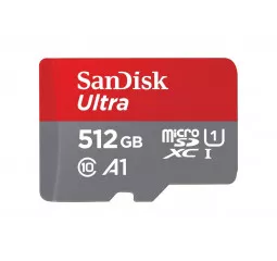 Карта памяти microSD 512Gb SanDisk Ultra class 10 A1 + SD адаптер (SDSQUAC-512G-GN6MA)