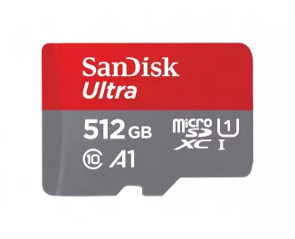 Карта памяти microSD 512Gb SanDisk Ultra class 10 A1 + SD адаптер (SDSQUAC-512G-GN6MA)