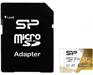 Карта памяти microSD 512Gb Silicon Power SuperiorProColor + SD адаптер U3 A1 V30 (SP512GBSTXDU3V20AB)