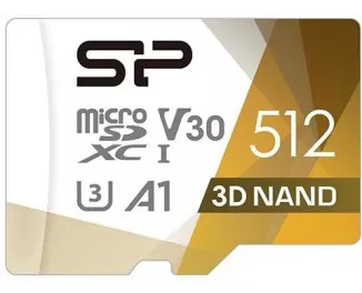 Карта памяти microSD 512Gb Silicon Power SuperiorProColor + SD адаптер U3 A1 V30 (SP512GBSTXDU3V20AB)