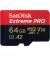 Карта памяти microSD 64Gb SanDisk Extreme Pro V30 class 10 UHS-I U3 + SD адаптер (SDSQXCU-064G-GN6MA)