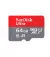Карта памяти microSD 64Gb SanDisk Ultra class 10 A1 + SD адаптер (SDSQUAB-064G-GN6MN)