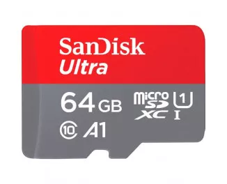 Карта памяти microSD 64Gb SanDisk Ultra (UHS-1) class 10 A1 + SD адаптер (SDSQUAB-064G-GN6IA)