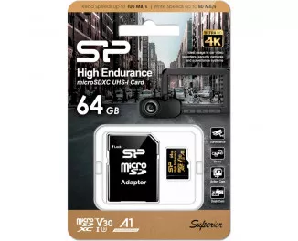 Карта памяти microSD 64Gb Silicon Power Gold Endurance C10 A1 UHS-I + SD adapter (SP064GBSTXDV3V1HSP)