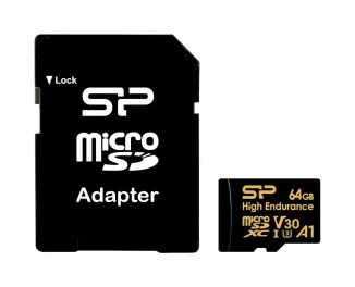 Карта памяти microSD 64Gb Silicon Power Gold Endurance C10 A1 UHS-I + SD adapter (SP064GBSTXDV3V1HSP)