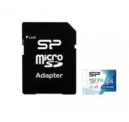 Карта памяти microSD 64Gb Silicon Power Superior Color + SD адаптер (SP064GBSTXDU3V20AB)
