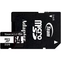 Карта памяти microSD 64Gb Team UHS-I Class (TUSDX64GCL10U03) + SD адаптер
