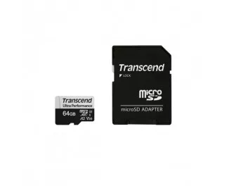 Карта памяти microSD 64Gb Transcend 340S class 10 UHS-I U3 A2 + SD адаптер (TS64GUSD340S)