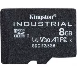 Карта памяти microSD 8Gb Kingston Industrial class 10 UHS-I V30 A1 (SDCIT2/8GBSP)