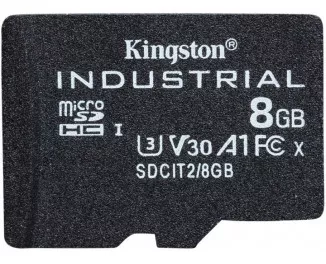 Карта памяти microSD 8Gb Kingston Industrial class 10 UHS-I V30 A1 (SDCIT2/8GBSP)